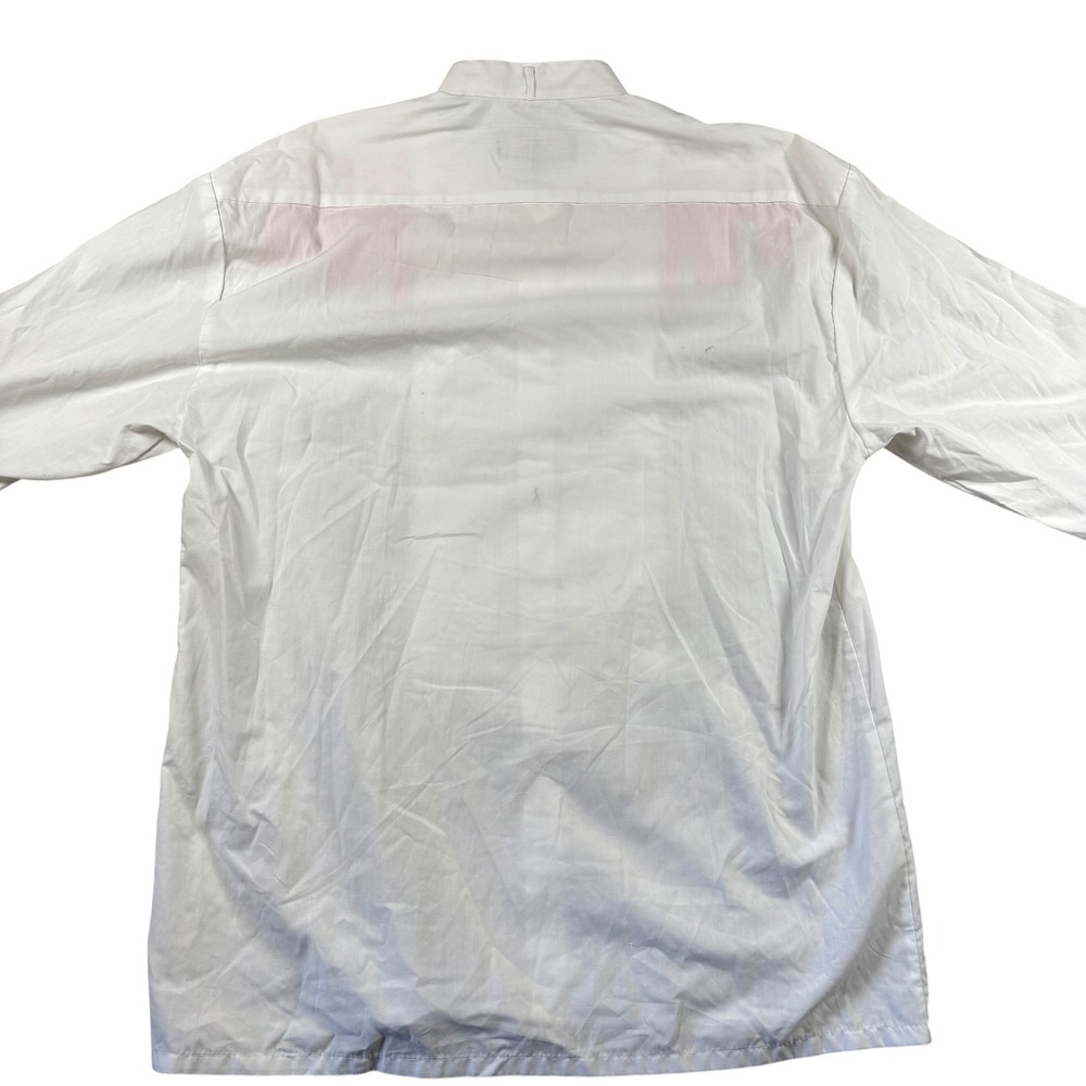 VTG Western Shirt M White Pink Pintuck Tuxedo Button Up Perruzo Uomo Rodeo 90s - Picture 3 of 11